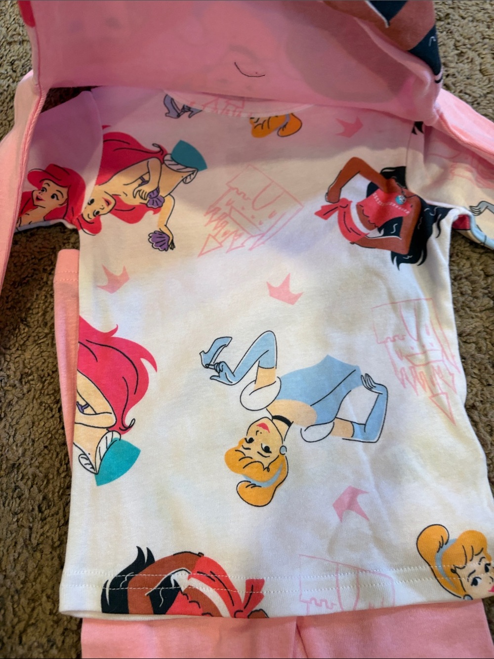 100 percent cotton Disney Pink Princess Character Pajama Set - Picture 2 of 6